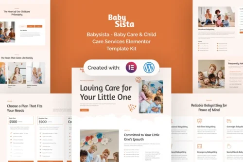 Mua Babysista - Baby Care & Child Care Services Elementor Template Kit giá rẻ