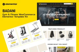 Mua Badani - Gym Fitness Equipment Shop & Store WooCommerce Elementor Pro Template Kit giá rẻ