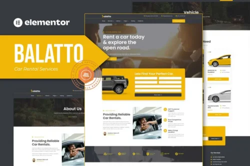 Mua Balatto - Car Rental Company Elementor Pro Template Kit giá rẻ