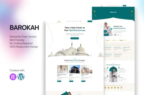 Mua Barokah - Hajj & Umrah Tour Travel Elementor Template Kit giá rẻ