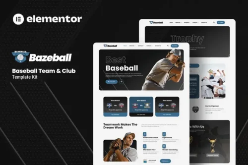 Mua Bazeball - Sports Team Elementor Template Kit giá rẻ