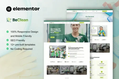 Mua BeClean - Cleaning Service Company Elementor Pro Template Kit giá rẻ