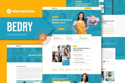 Mua Bedry - Laundry Services Elementor Pro Template Kit giá rẻ