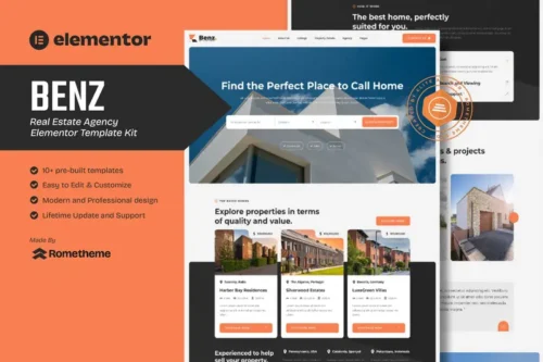 Mua Benz - Real Estate Elementor Template Kit giá rẻ