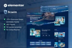 Mua Beswim - Swimming Courses & Training Elementor Pro Template Kit giá rẻ