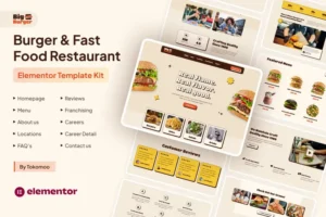 Mua BigBurger - Burger & Fast Food Restaurant Elementor Template Kit giá rẻ