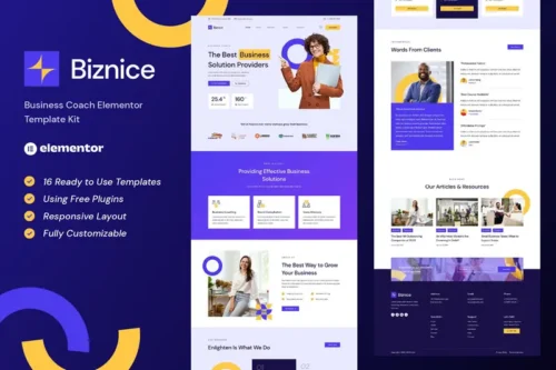 Mua Biznice - Business Coach Elementor Template Kit giá rẻ