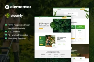 Mua Bloomly - Landscape & Gardening Service Elementor Pro Template Kit giá rẻ