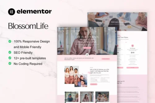 Mua BlossomLife - Woman Life Coach & Consulting Elementor Template Kit giá rẻ