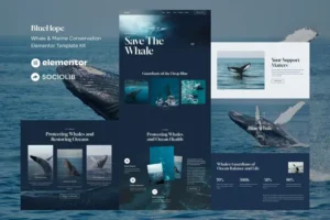Mua BlueHope - Whale & Marine Conservation Elementor Template Kit giá rẻ