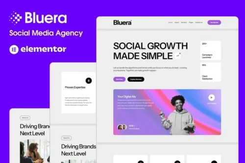 Mua Bluera - Social Media Agency Elementor Template Kit giá rẻ