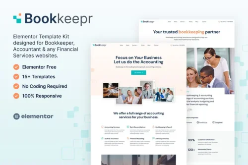 Mua BookKeepr – Bookkeeping & Accounting Service Elementor Template Kit giá rẻ