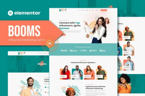 Mua Booms - Influencer Marketing Conference Elementor Template Kit giá rẻ