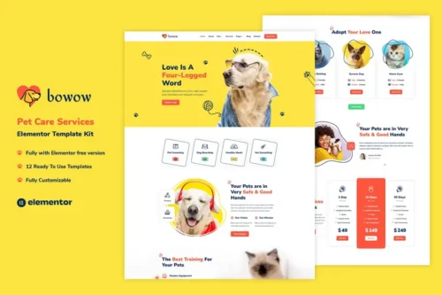 Mua Bowow - Pet Care Services Elementor Template Kit giá rẻ