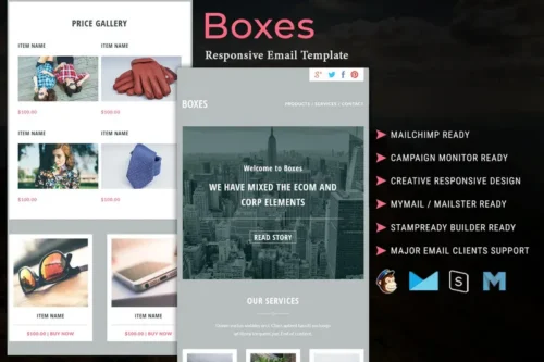 Mua Boxes - Multipurpose Responsive Email Template giá rẻ