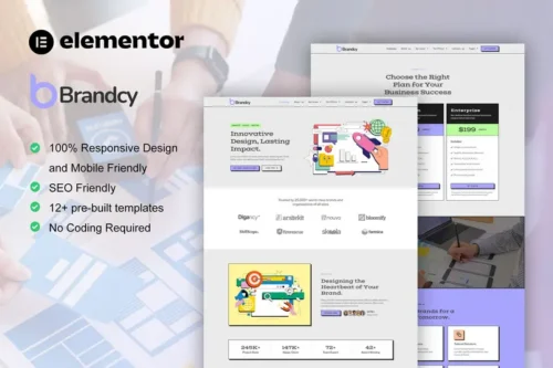 Mua Brandcy - Branding & Digital Marketing Agency Elementor Template Kit giá rẻ