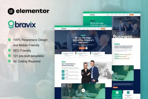 Mua Bravix - Business Consulting Elementor Pro Template Kit giá rẻ