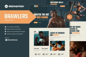 Mua Brawlers - Martial Arts Elementor Template Kit giá rẻ