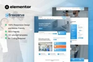 Mua Breezerve - Air Conditioner & HVAC Repair Elementor Pro Template Kit giá rẻ