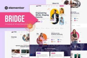 Mua Bridge - University & School Education Elementor Template Kit giá rẻ
