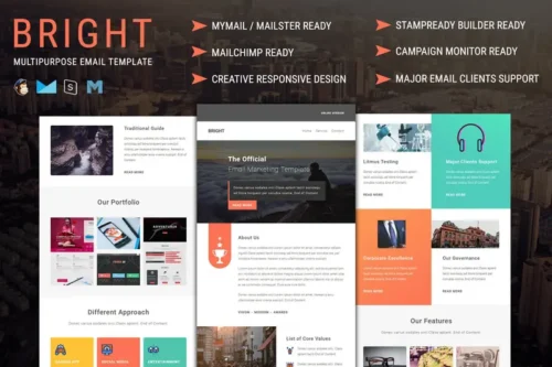 Mua Bright - Multipurpose Responsive Email Template giá rẻ