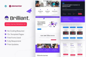 Mua Brilliant - Online Course Elementor Pro Template Kit giá rẻ