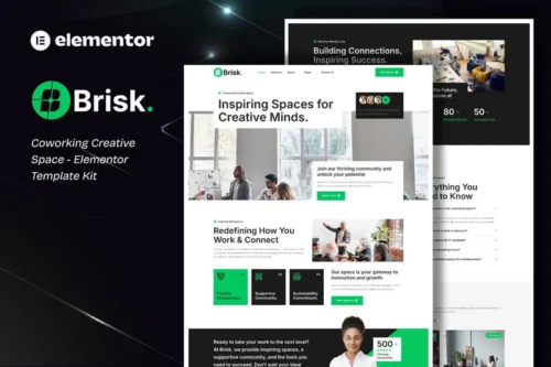 Mua Brisk - Coworking Creative Space Elementor Template Kit giá rẻ