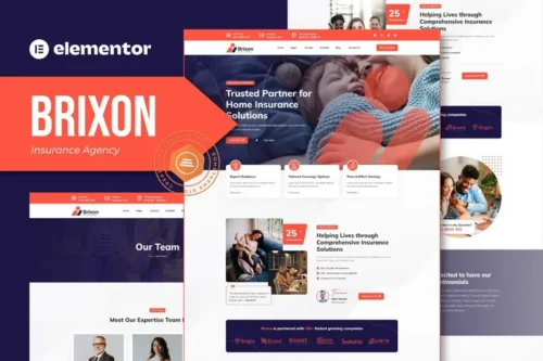 Mua Brixon - Insurance Agency Elementor Template Kit giá rẻ