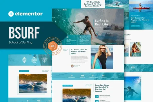 Mua Bsurf - Surfing School Elementor Template Kit giá rẻ