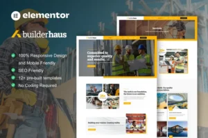 Mua BuilderHaus - Construction Company Elementor Pro Template Kit giá rẻ