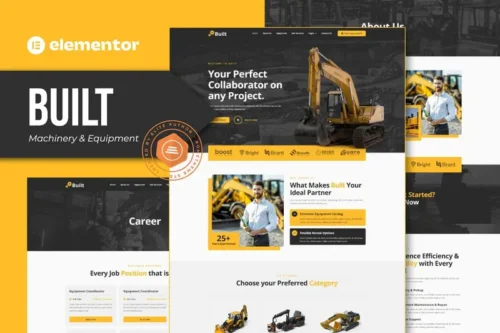 Mua Built - Machinery & Equipment Rentals Elementor Pro Template Kit giá rẻ