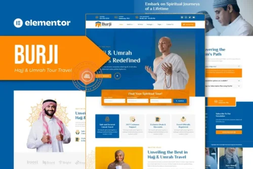 Mua Burji - Hajj & Umrah Tour Travel Elementor Template Kit giá rẻ