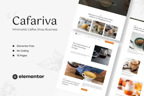 Mua Cafariva - Minimalist Cafe &Coffee Elementor Template Kit giá rẻ