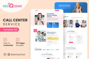 Mua Call Square - Call Center & Support Company Elementor Template Kit giá rẻ