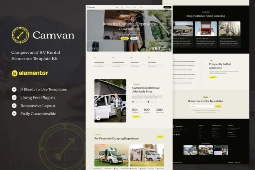 Mua Camvan - Campervan & RV Rental Elementor Template Kit giá rẻ