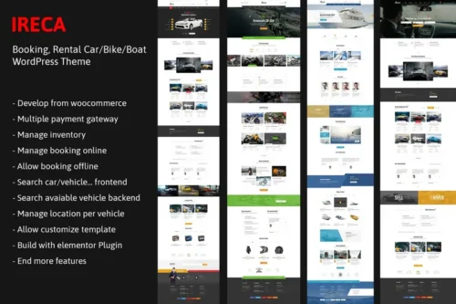 Mua Car, Boat, Bike Booking Rental Theme - Ireca giá rẻ