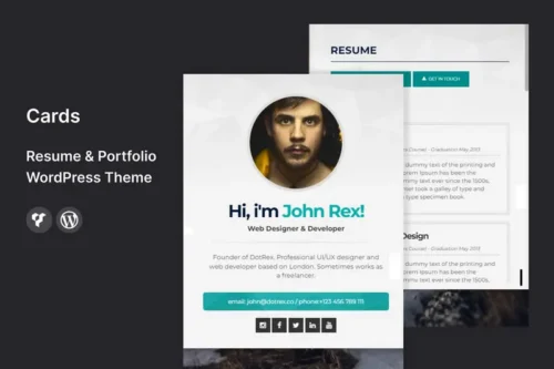 Mua Cards - Resume & Portfolio WordPress Theme giá rẻ