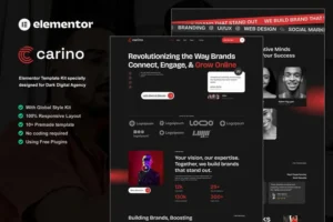 Mua Carino - Dark Digital Agency Elementor Template Kit giá rẻ