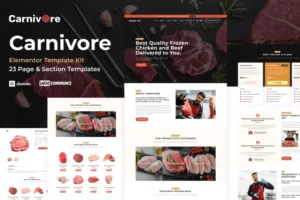 Mua Carnivore - Meat Shop & Butchery Elementor Pro Template Kit giá rẻ