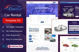 Mua CarQue - Car Rental & Auto Services Elementor Template Kit giá rẻ