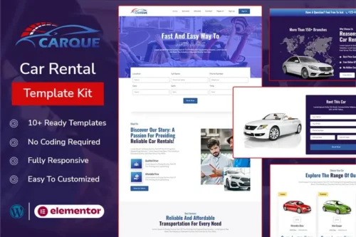 Mua CarQue - Car Rental & Auto Services Elementor Template Kit giá rẻ