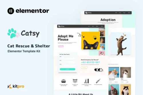 Mua Catsy - Cat Rescue & Shelter Elementor Template Kit giá rẻ