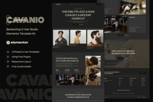 Mua Cavanio - Barbershop & Hair Studio Elementor Template Kit giá rẻ