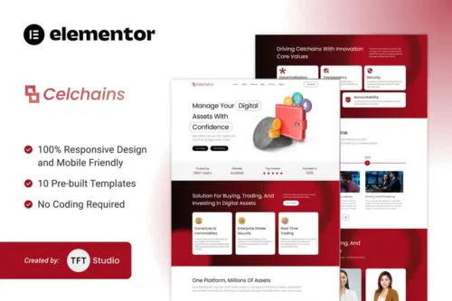 Mua Celchains - Blockchain Crypto & DeFi Elementor Template Kit giá rẻ
