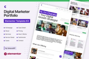 Mua Charaka - Digital Marketer Portfolio Elementor Pro Template Kit giá rẻ