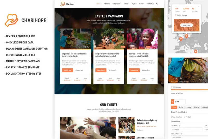 Mua Charihope - Charity and Donation WordPress Theme giá rẻ