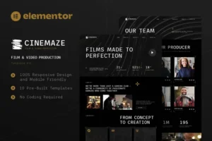 Mua Cinemaze - Film & Video Production Elementor Template Kit giá rẻ