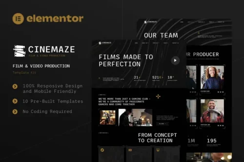 Mua Cinemaze - Film & Video Production Elementor Template Kit giá rẻ