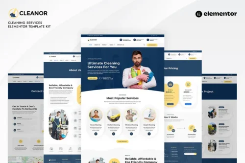 Mua Cleanor - Cleaning Services Elementor Pro Template Kit giá rẻ