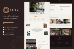 Mua Cleeve - Hotel and Resort Booking Elementor Template Kit giá rẻ